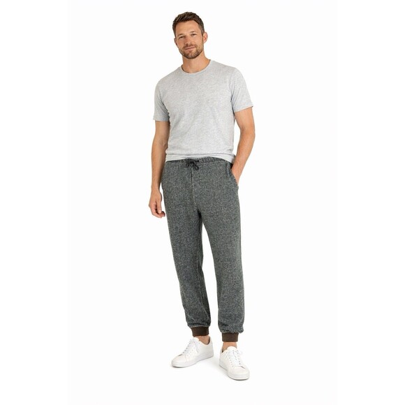 Double RL Ralph Lauren Gray Heathered Sweatpant Jogger Black Label Sz L Heritage